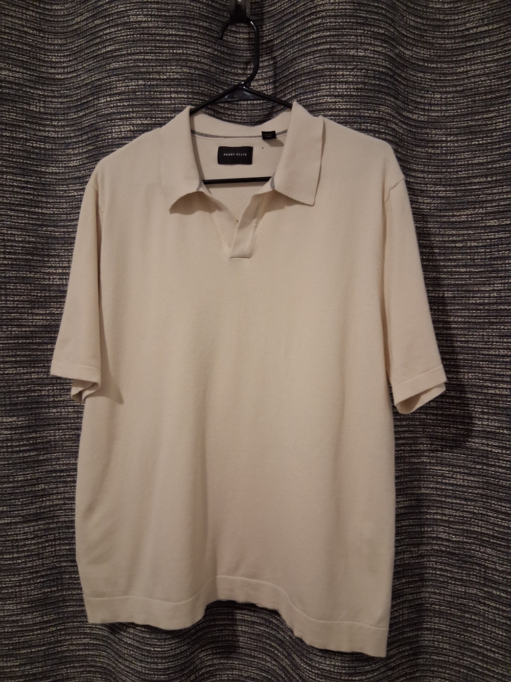 Perry Ellis Beige Short-Sleeve Polo Shirt